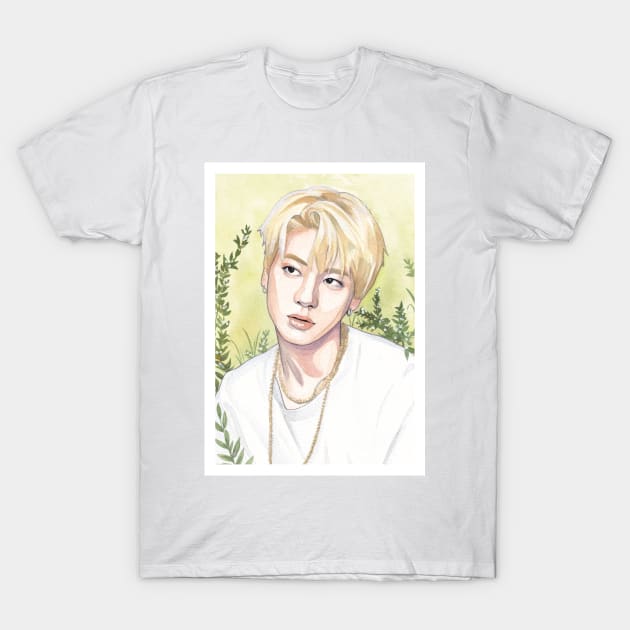 Taehyun TXT Watercolour Painting T-Shirt by NiamhYoungArt